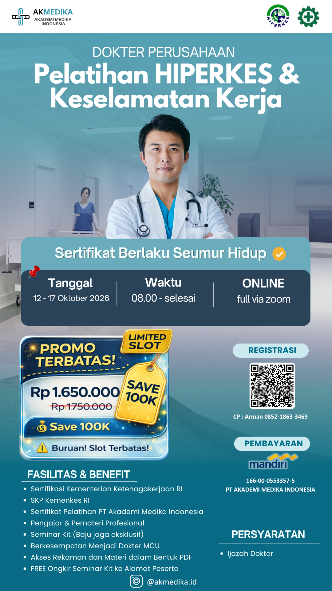 Pelatihan Hiperkes dan Keselamatan Kerja Dokter Periode Oktober Batch 1